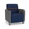 Lesro Siena Guest Chair w/ Swivel Tablet and Brushed Steel Legs, MD Ink Back, MD Ink Seat, RS Echo Panels SN1101 - alternate 1